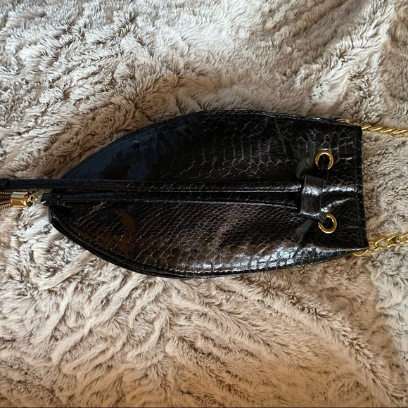 Cache black snakeskin print bucket bag - Picture 4 of 4